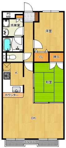 ブルーメンダールマンションB棟の間取り