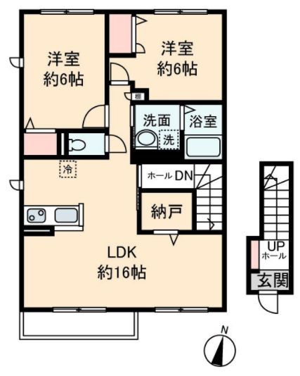 綾瀬市落合南のアパートの間取り