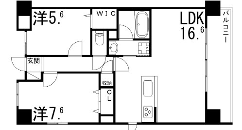 【姫路市飾磨区思案橋のマンションの間取り】