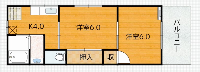 長崎市西小島のアパートの間取り