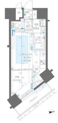 新宿区新宿のマンションの間取り