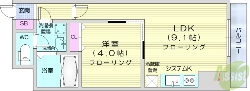 【コートロティS15の間取り】