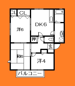 船橋市藤原のアパートの間取り