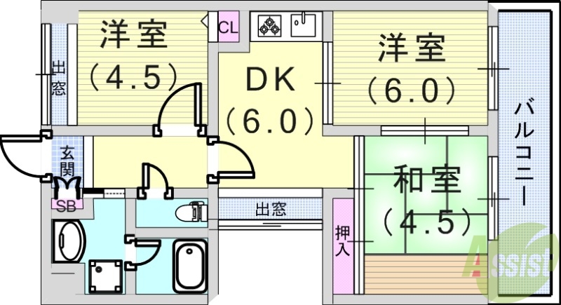 シティライフ21長田の間取り