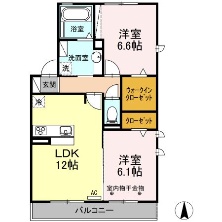 ＰＥＴＲＡ　ＣＯＵＲＴ　Ｂ棟の間取り