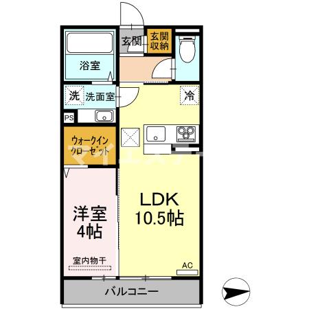 八代市田中東町のアパートの間取り