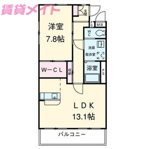 三重郡菰野町大字田口新田のマンションの間取り