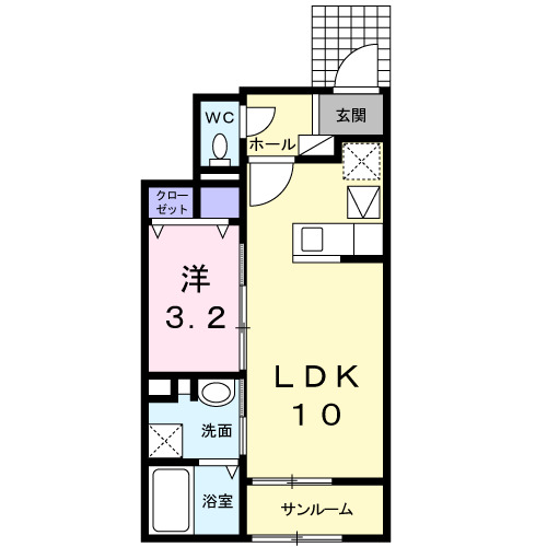 北上市町分2地割築7年の間取り