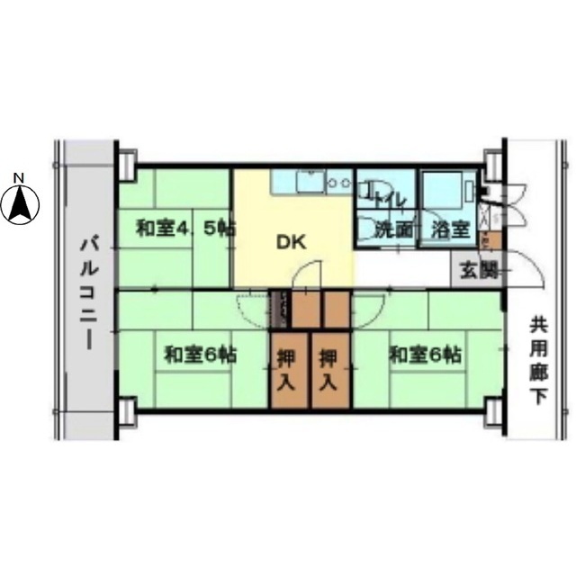 岐阜市加納愛宕町のアパートの間取り