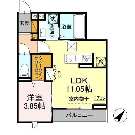 千葉市花見川区検見川町のアパートの間取り