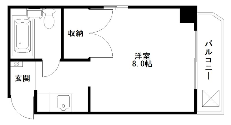 京都市左京区下鴨本町のマンションの間取り