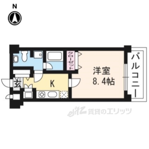 京都市上京区栄町のマンションの間取り