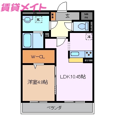 三重郡川越町大字高松のマンションの間取り