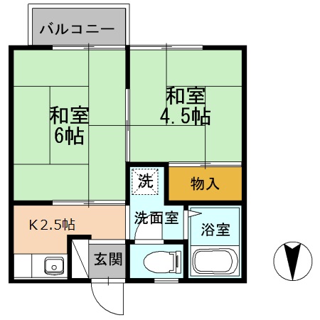 福知山市前田新町のアパートの間取り