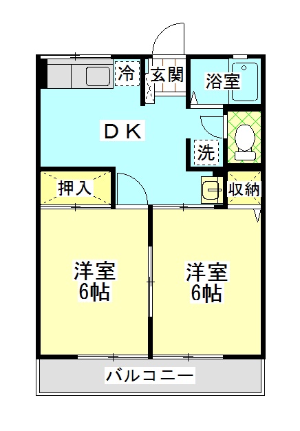 宇都宮市御幸本町のアパートの間取り