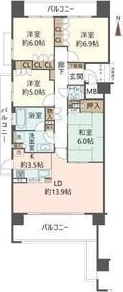 豊中市新千里東町のマンションの間取り