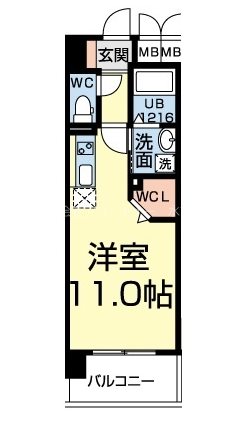 熊本市北区清水東町のマンションの間取り