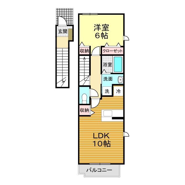 下関市長府侍町のアパートの間取り