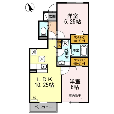 南さつま市加世田本町のアパートの間取り