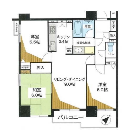 東京都中央区日本橋蛎殻町１（マンション）の賃貸物件の間取り