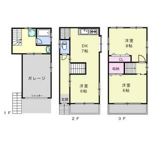 大阪府吹田市泉町１（一戸建）の賃貸物件の間取り