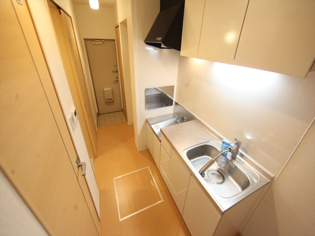 キッチン　キッチン（ガス2口コンロ設置できます）　浄水器使用可