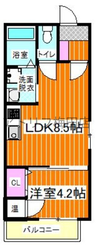 ＪＲおおさか東線 城北公園通駅 徒歩14分 3階建 築6年の間取り写真
