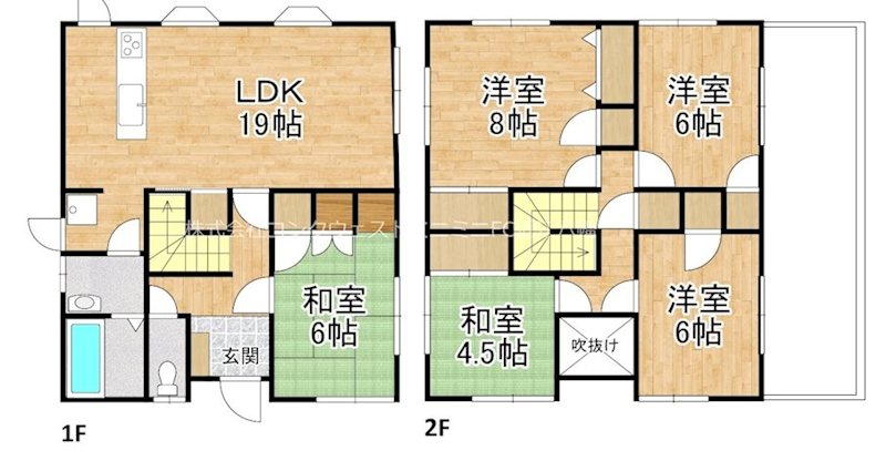 安土町常楽寺貸家の間取り写真
