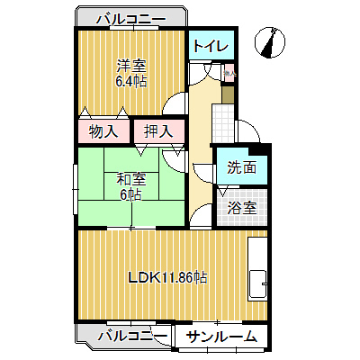 やかたマンション貳番館の間取り写真