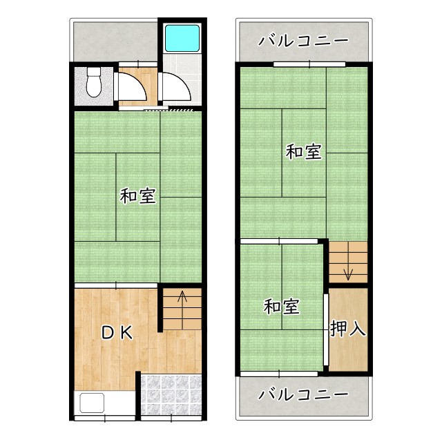 高見の里テラスハウス6-20-6の間取り写真