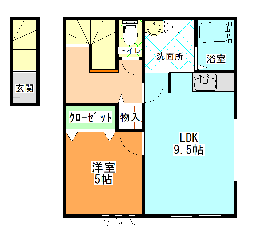 山形市十日町のアパートの間取り