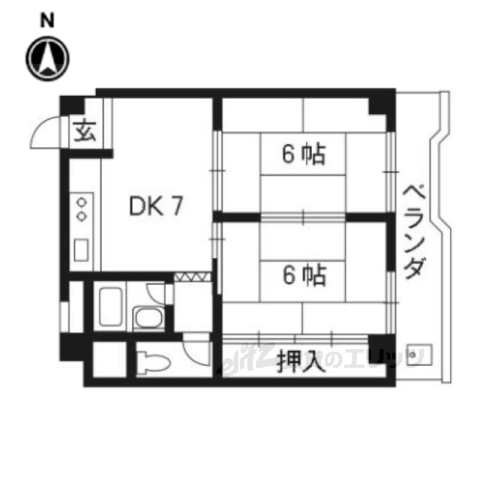 向日市寺戸町のマンションの間取り