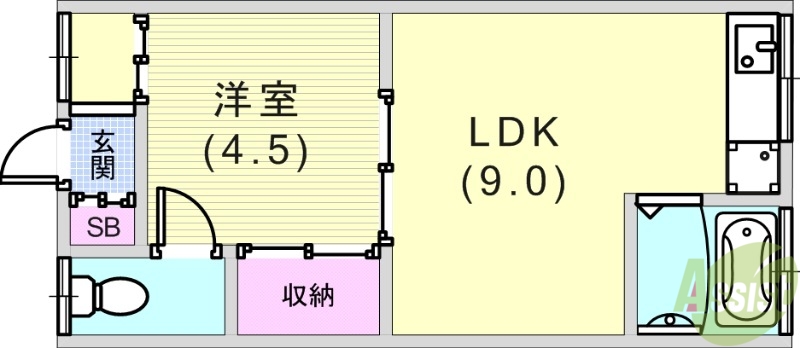 Casa de 前原町の間取り