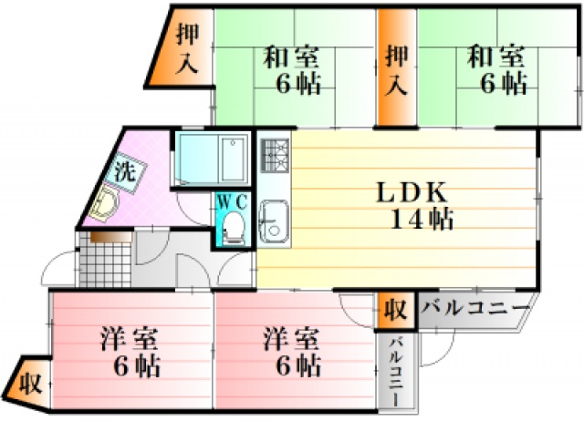 恵和レジデンス2の間取り