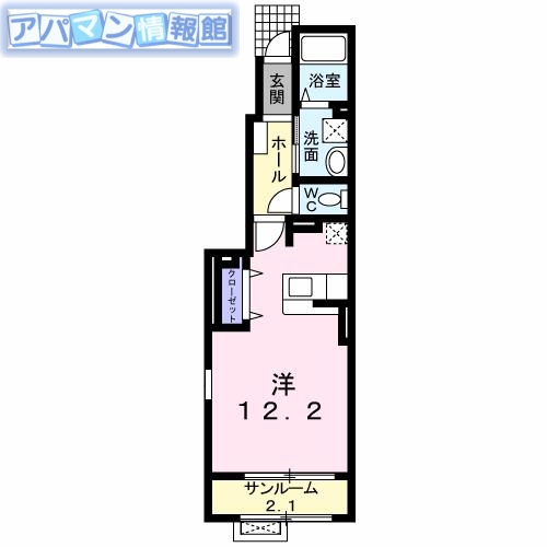 新潟市南区鯵潟のアパートの間取り