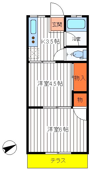 東京都立川市富士見町２（アパート）の賃貸物件の間取り