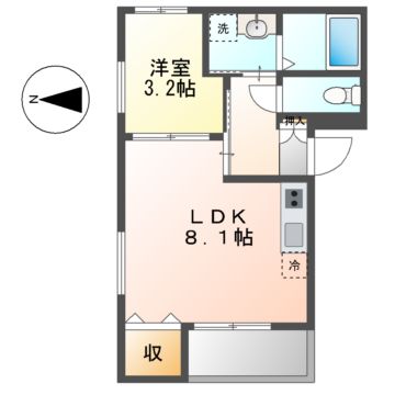 名古屋市南区中江のアパートの間取り