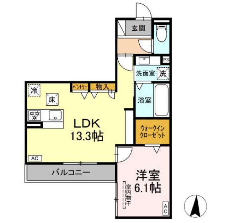 浜松市中央区天王町のアパートの間取り