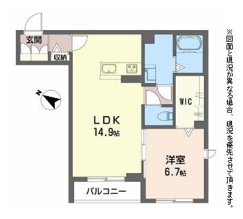 彦根市野瀬町のマンションの間取り