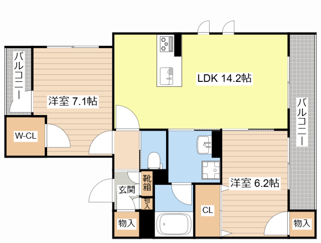 【守山市勝部のマンションの間取り】