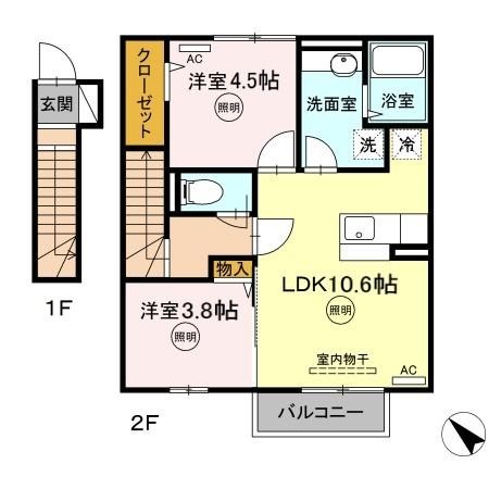 D-roomたかむら　B棟の間取り