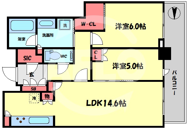 グランドメゾン新梅田タワー THE CLUB RESIDENCEの間取り