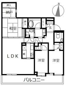 【藤沢市片瀬のマンションの間取り】