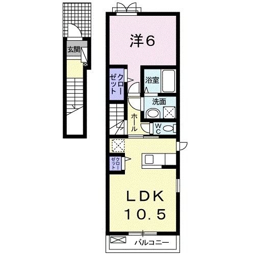 岩国市今津町のアパートの間取り