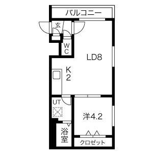 【札幌市北区北三十七条西のマンションの間取り】