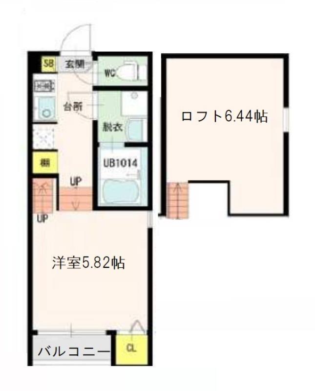 仙台市青葉区青葉町のアパートの間取り