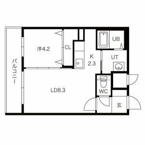 札幌市厚別区厚別南のマンションの間取り