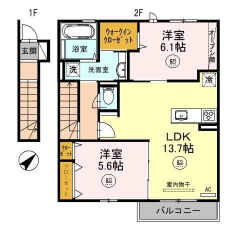 三木市加佐のアパートの間取り