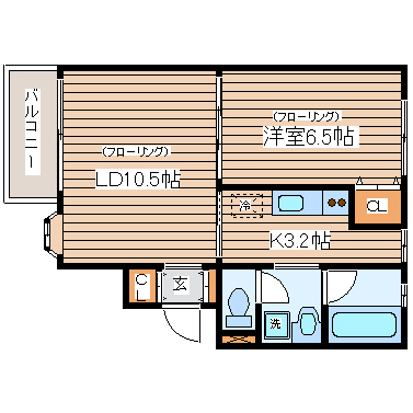 仙台市宮城野区宮千代のアパートの間取り