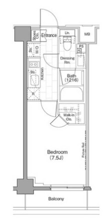 新宿区新宿のマンションの間取り